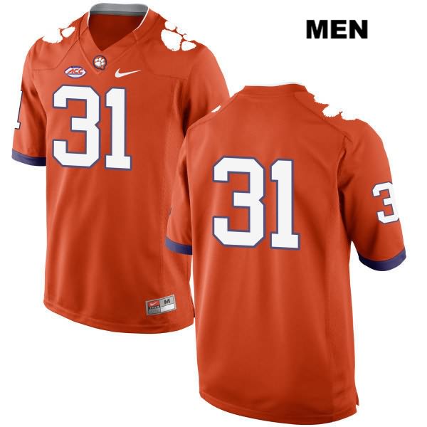 Men's Clemson Tigers #31 Cole Renfrow Stitched Orange Authentic Style 2 Nike No Name NCAA College Football Jersey BRK1446VV